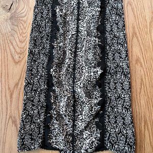 Beguile by Byron Lars Lasercut Pencil Skirt Black Cream Anthropologie Size 0